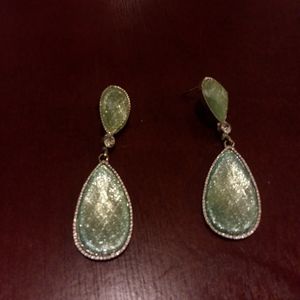 💚💙 Vintage Blue/Green Silver Gem Earrings